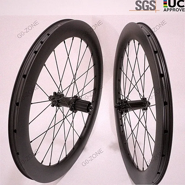 20 Inch 406 451 Carbon Folding Bike Wheelset Clincher Tubeless Hook / Hookless