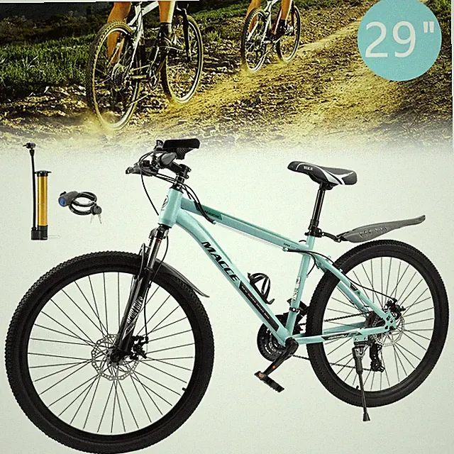 29" wheels 21 speed double disc brake mountain bike MTB for adults Green