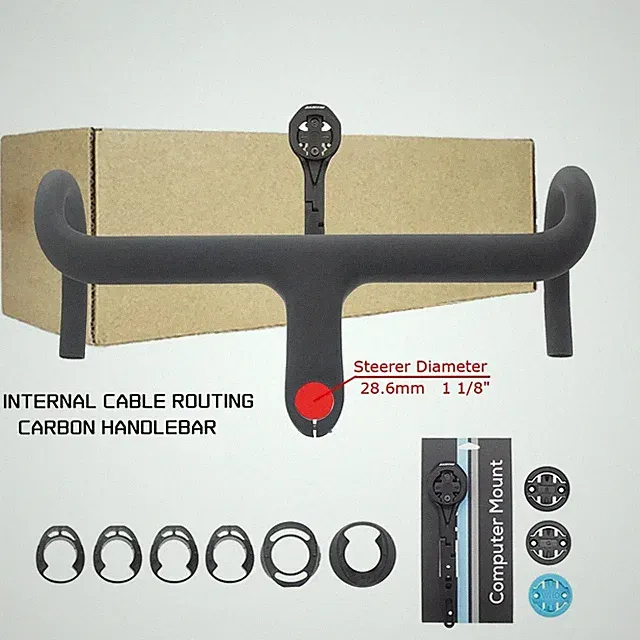 6° Road Bike Carbon Internal Cable Integrated Bicycle Handlebar With Spacers
