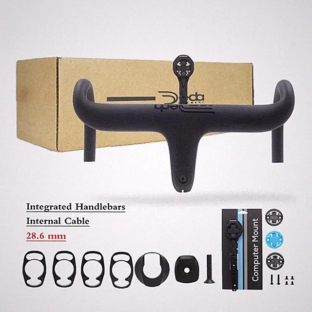 Full Carbon Fiber Road Bike Handlebar Internal Cable Integrated Cockpit Drop Bar