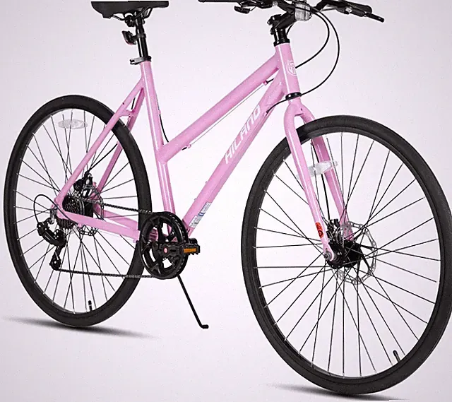 HILAND 700C Road Hybrid Bike, 7 Speeds Bikes Urban City Commuter Bicycle with Di