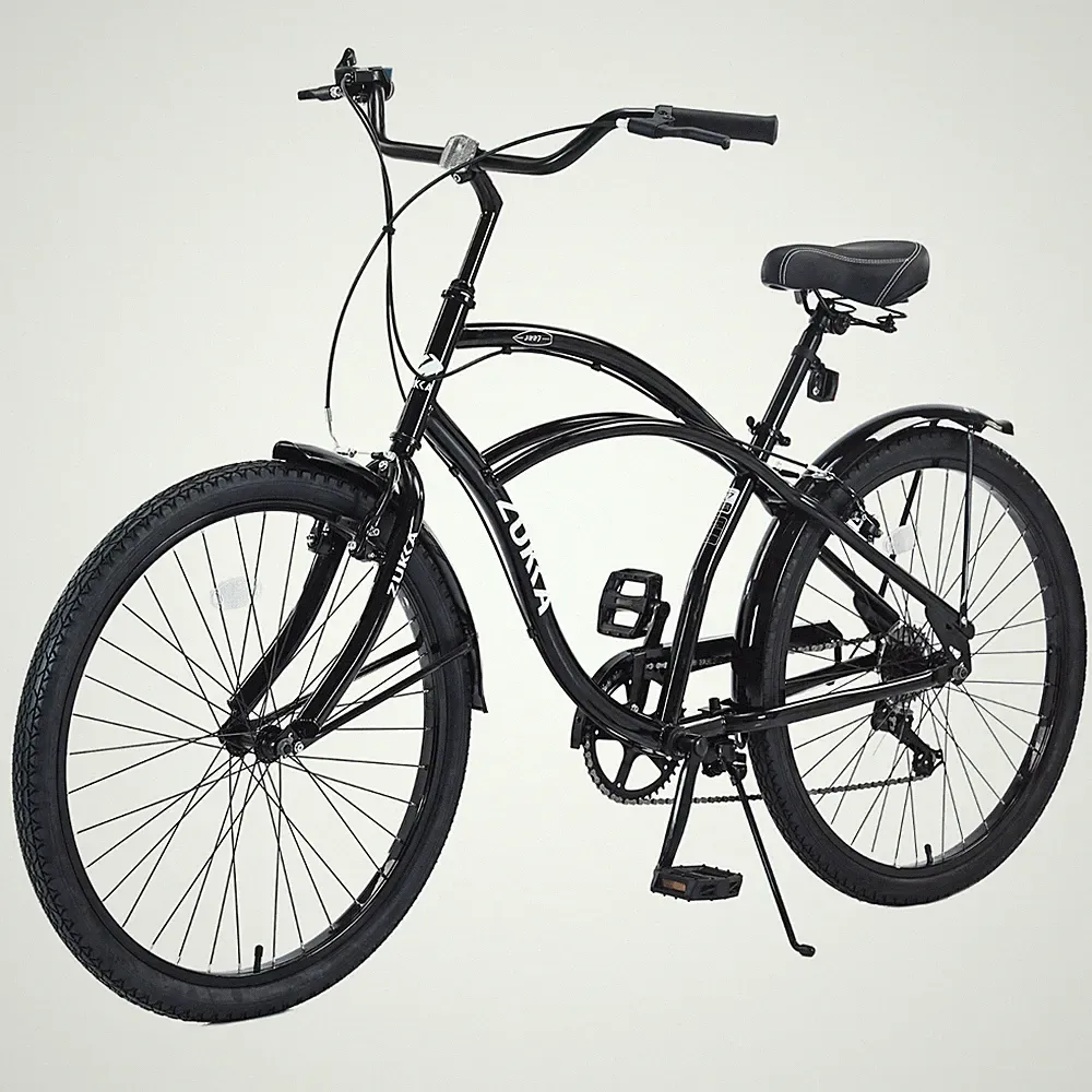MEGHNA 26 Inch 7 Speeds Beach Cruiser Bike Steel Frame Bicycles for Adult