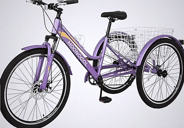 MOONCOOL Adult Mountain Tricycle 24/26/27.5" Trikes for Women Men Multi-Colors