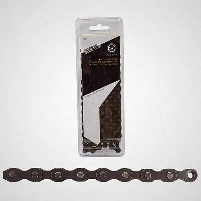 Sunlite SCN-MS 5/6/7/8-Speed Bicycle Chain 120 Links Black Steel, Durable &