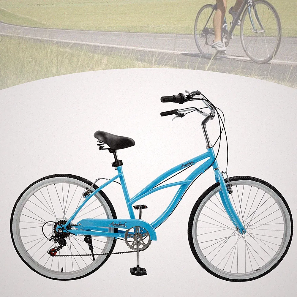 Urban Lady Girl's Bicycle Women's Beach Cruiser Bike 26 Inches 7 Speed Blue🚲