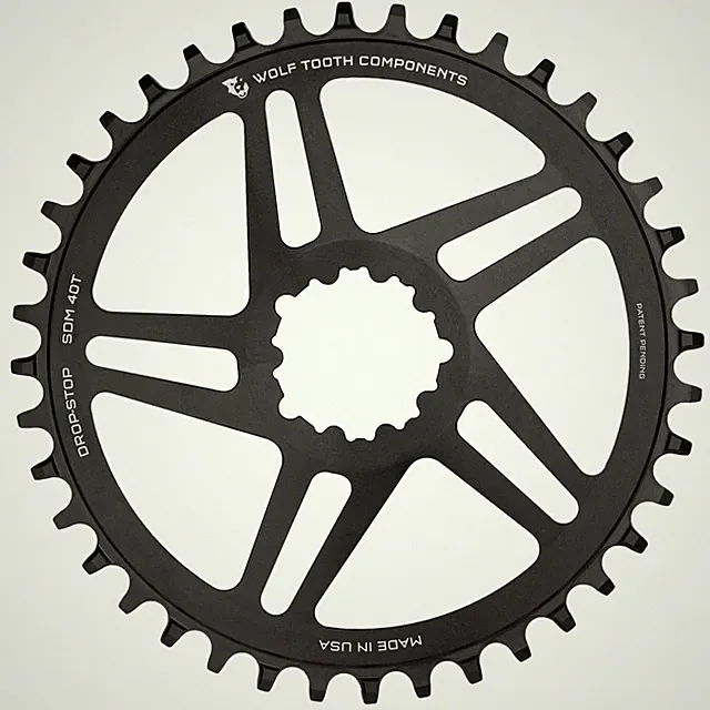 Wolf Tooth 38T Aluminum Direct Mount Chainring for 9-12 Speed, Drop-Stop